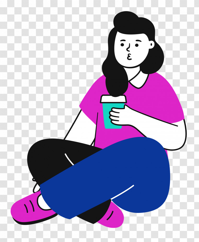 Sitting On Floor Sitting Woman Transparent PNG