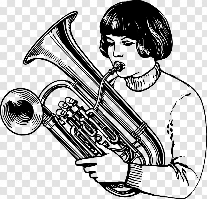 Cornet Double Bell Euphonium Baritone Horn Clip Art - Flower - Trumpet Transparent PNG