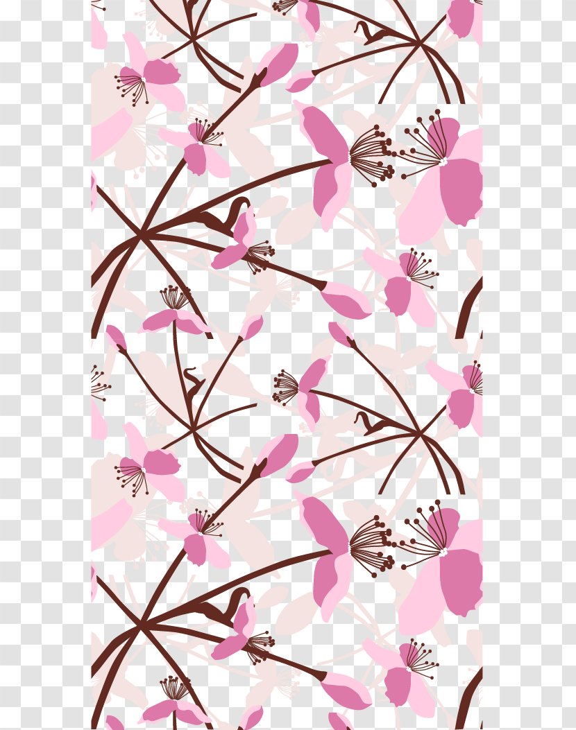 Flower Pink Illustration - Cartoon - Peach Material Transparent PNG