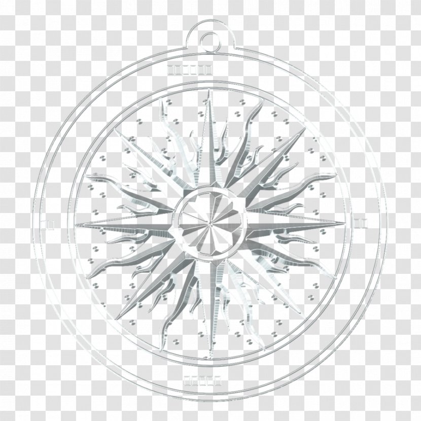 Compass Rose Desktop Wallpaper - Line Art - Compas Wid Transparent PNG