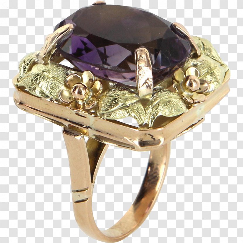 Ring Jewellery Gemstone Amethyst Gold Transparent PNG