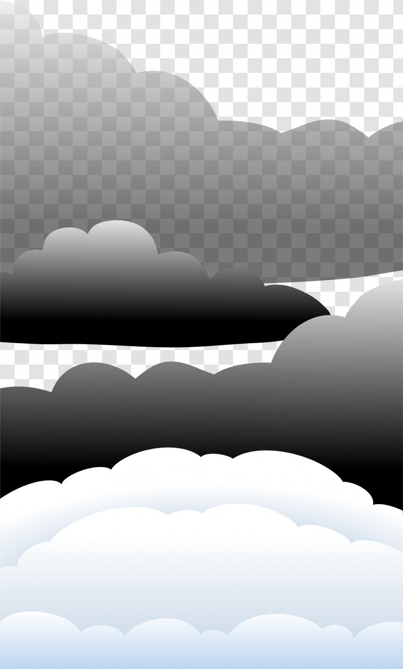 Cloud ArtWorks - Monochrome - Hand Painted Black Clouds And Transparent PNG