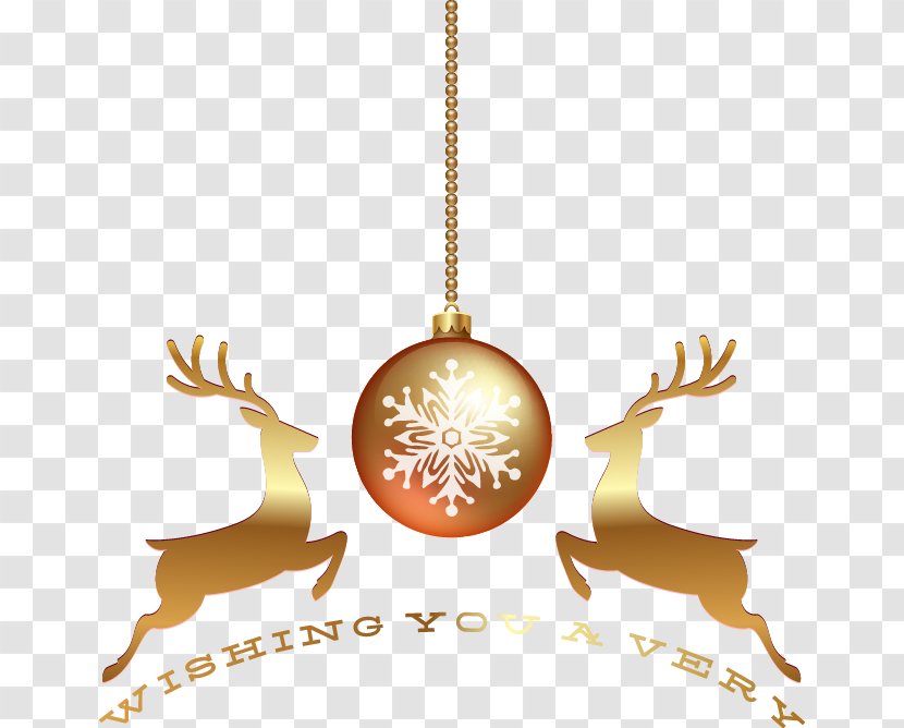 Christmas - Deer - Hand-painted Golden Ball Pattern Transparent PNG