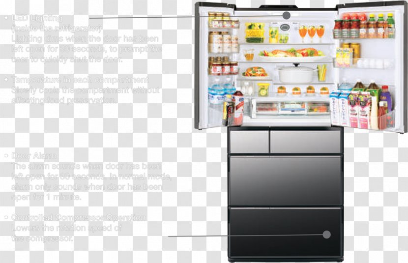 Refrigerator Hitachi Home Appliance Technology - Efficient Energy Use Transparent PNG