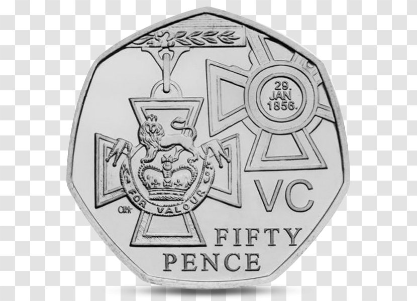 Royal Mint Fifty Pence Coins Of The Pound Sterling Victoria Cross - Coin Transparent PNG