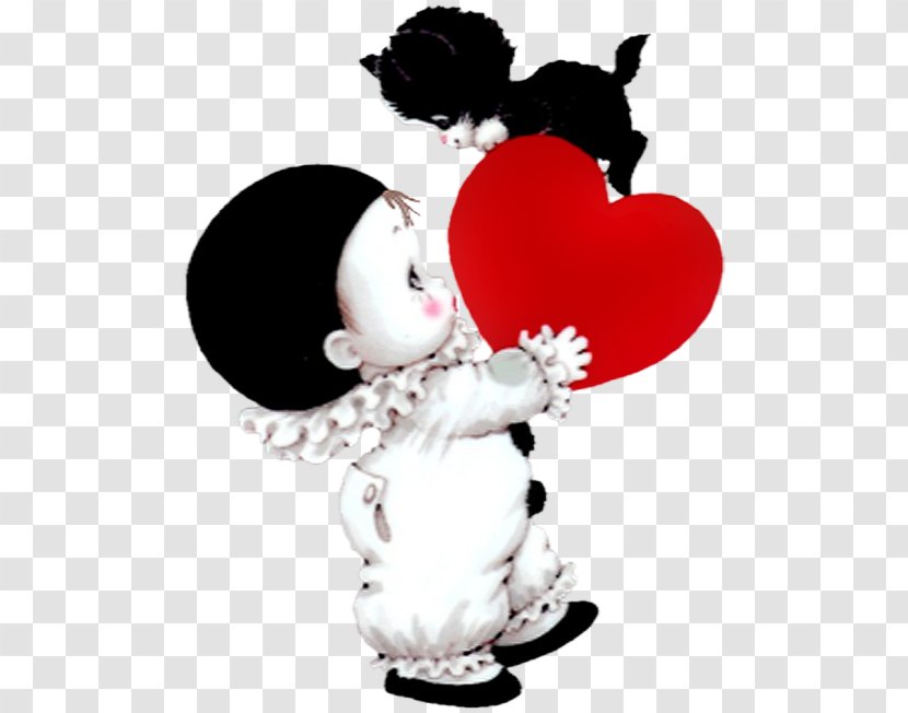 Passion Love Photography Drawing - Silhouette - Cute Mime And Kitten With Heart Picture Transparent PNG