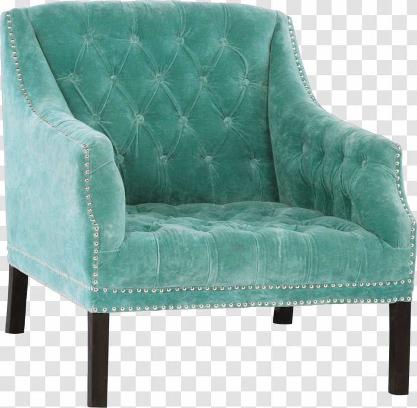 Wing Chair Couch Furniture - Turquoise - Armchair Transparent PNG