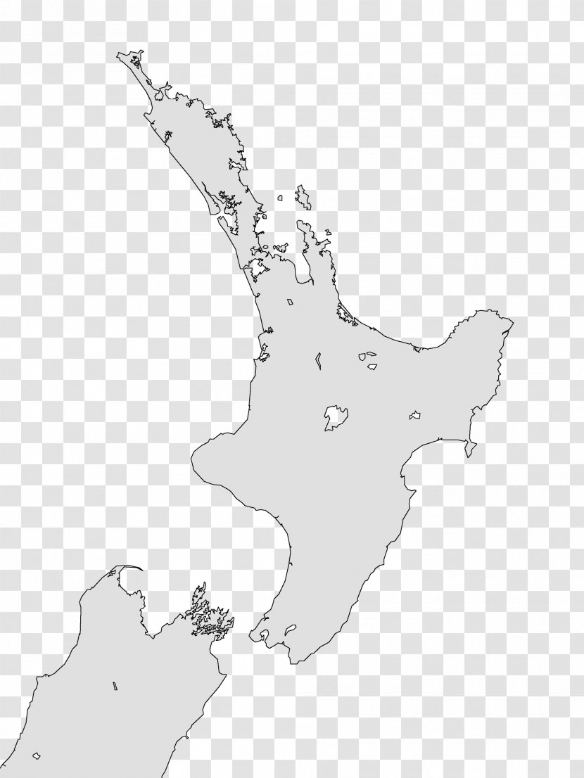 North Island Blank Map South World Transparent PNG