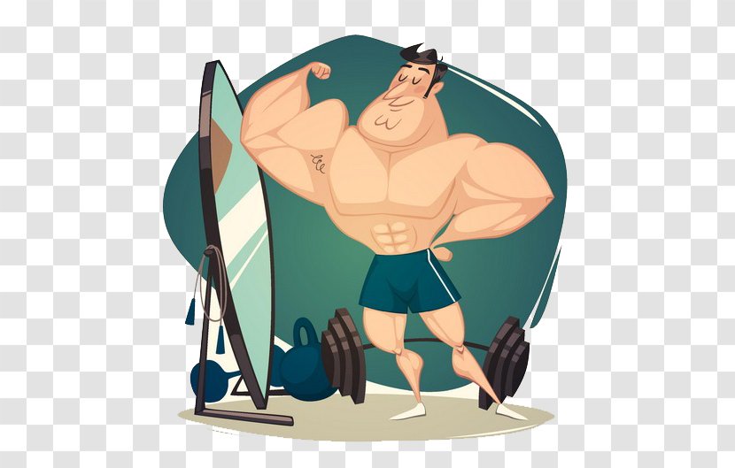 Muscle Cartoon Physical Fitness - Finger - Muscular Workout Dumbbell Transparent PNG