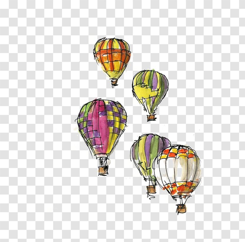 Hot Air Balloon Festival Greeting Card Sketch - Airship - Cartoon Transparent PNG