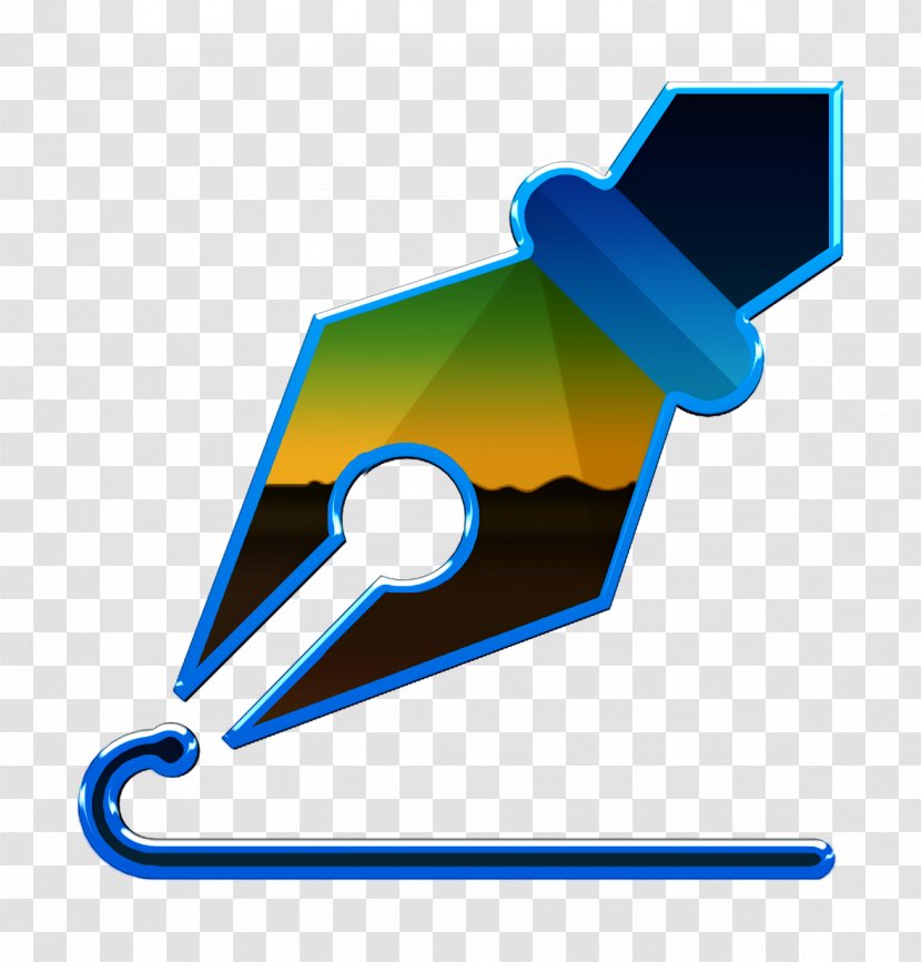 Pen Icon Business - Logo Electric Blue Transparent PNG