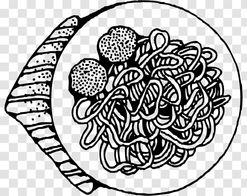 Pasta Spaghetti With Meatballs Italian Cuisine - Silhouette - Cartoon Transparent PNG