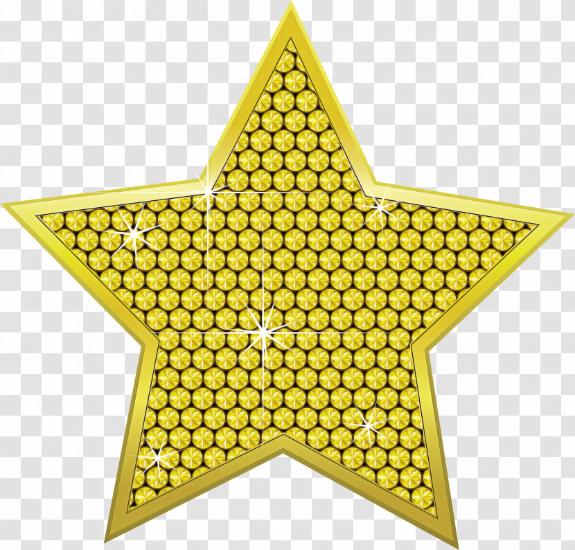 Yellow Star Pattern Transparent PNG