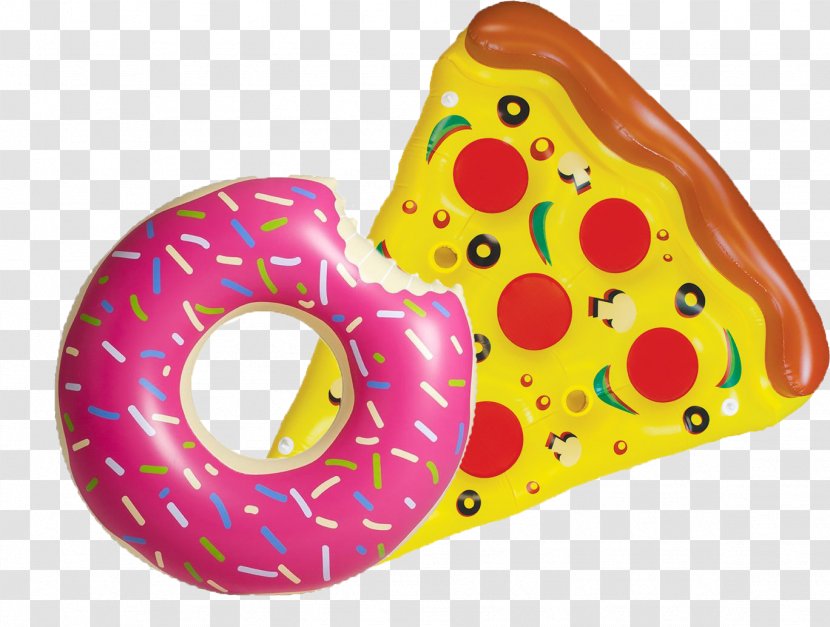 Pizza Donuts Inflatable Swim Ring Swimming Pool - Delivery - Floats Transparent PNG