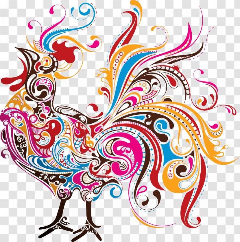 Clip Art - Chicken - Rooster Transparent PNG