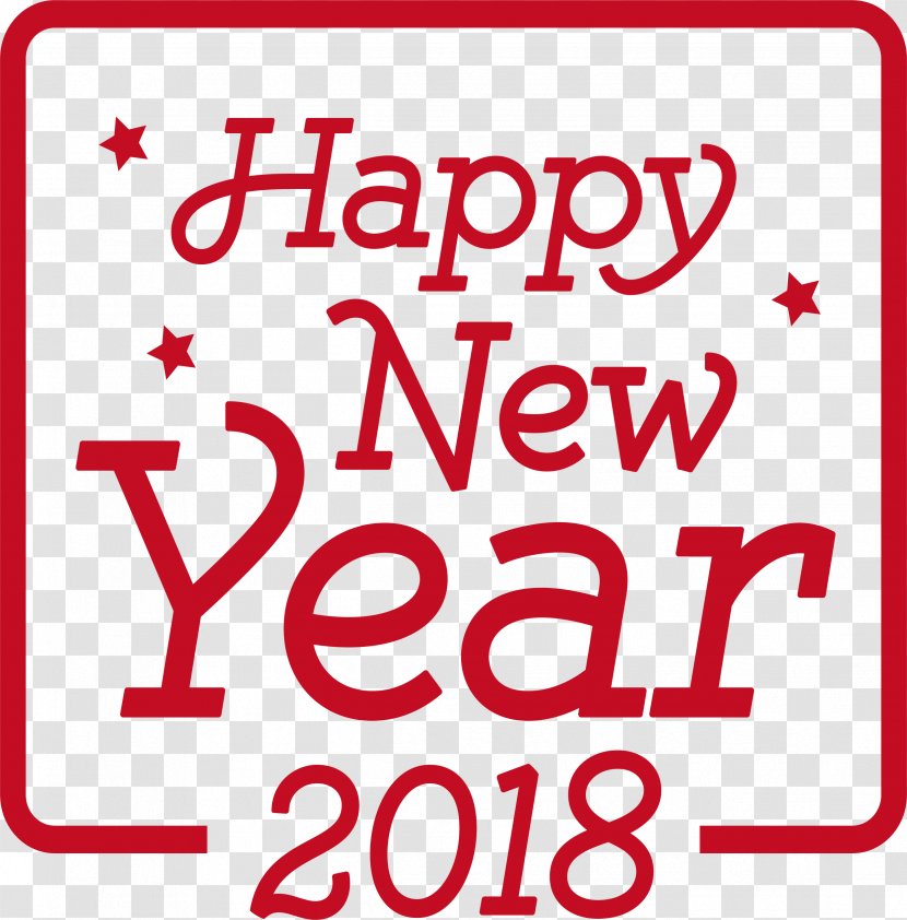 Clip Art Image New Year - Text - 2018 Transparent PNG