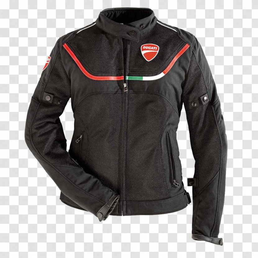 Leather Jacket Ducati Motorcycle - Textile Transparent PNG
