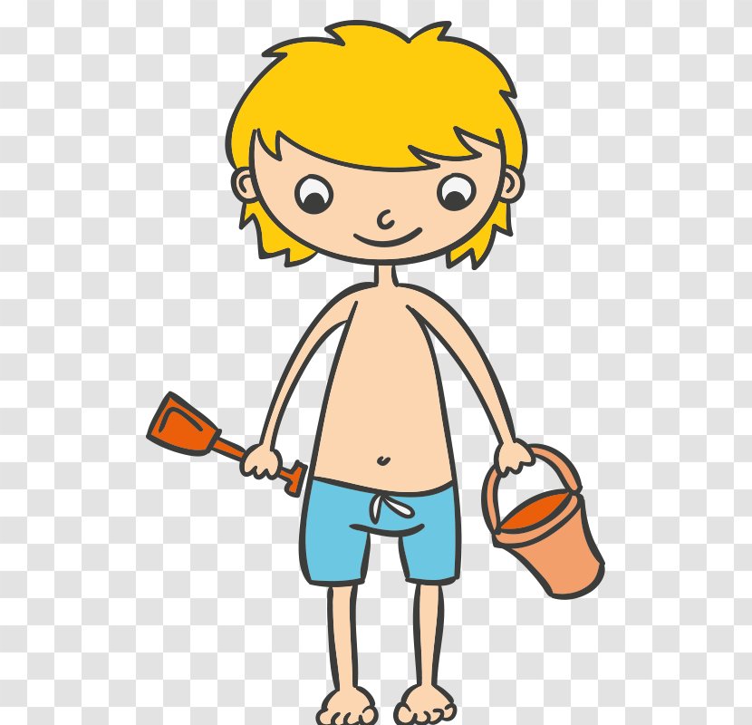 Beach Clip Art - Yellow - Cartoon Characters,little Boy Transparent PNG