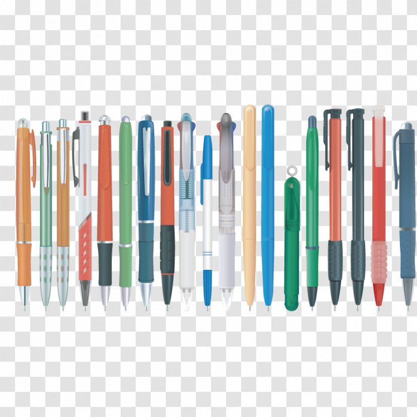 Paper Ballpoint Pen Pencil - Plastic - Vector School Supplies Tool Use Transparent PNG