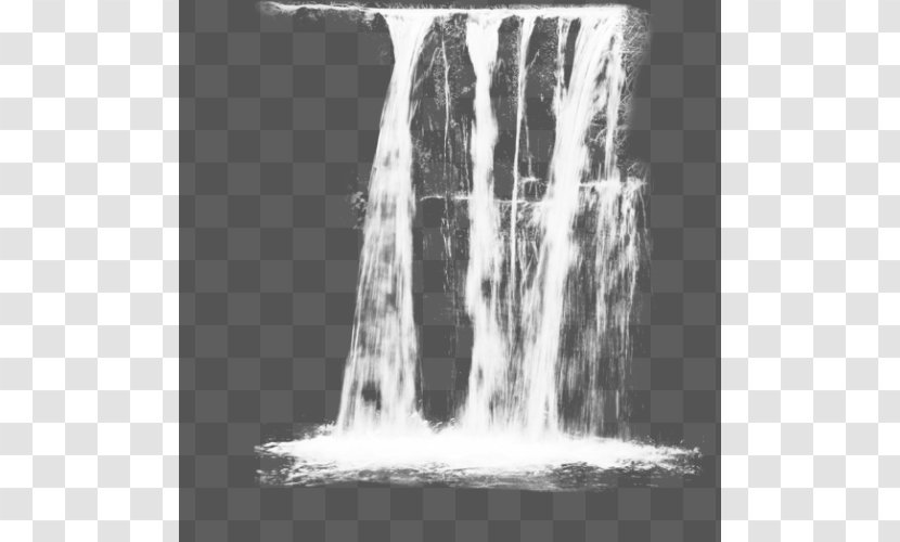 Paintbrush Waterfall Ink Brush - Monochrome - Hanging Spring Transparent PNG