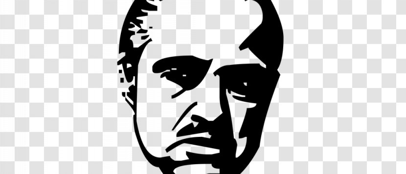 Marlon Brando The Godfather Vito Corleone Michael - Black And White Transparent PNG