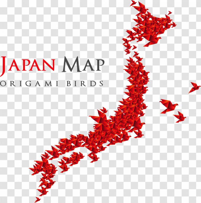 Japan Bird Paper Crane Origami - Symbol - Vector Red Cranes Transparent PNG