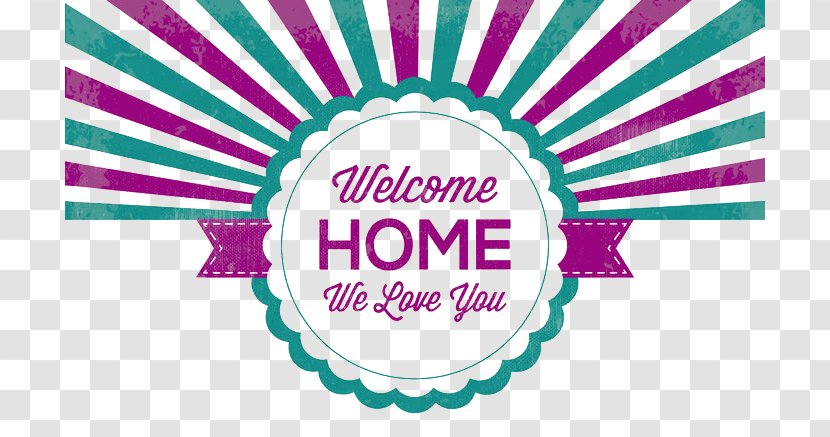 House Illustration - Art - Retro Style Welcome Home Transparent PNG
