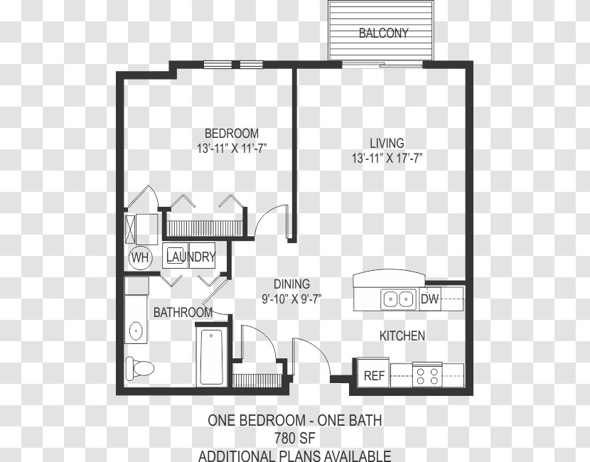 Floor Plan College Square Apartment Bedroom - Schematic Transparent PNG