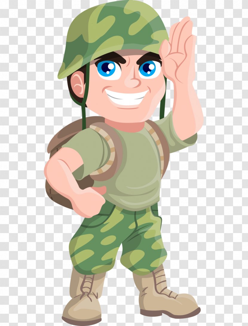 Soldier Free Content Military Clip Art - Fictional Character - Hand-painted Cartoon Salute Soldiers Abroad Transparent PNG