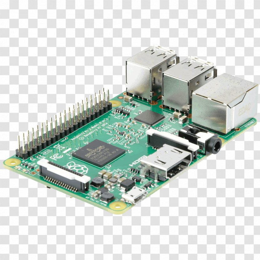 Raspberry Pi 3 64-bit Computing Elektor Power Over Ethernet - Motherboard - Piña Colada Transparent PNG