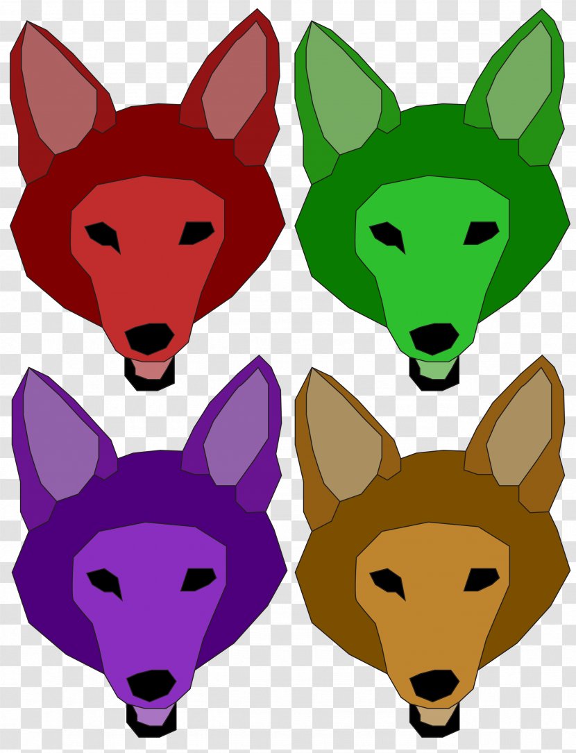 Red Fox Dog Clip Art Illustration Character - Head Transparent PNG