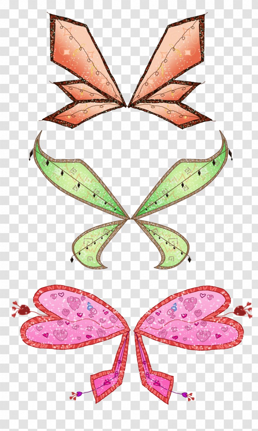 Butterfly Believix Winx Pattern - Heart Transparent PNG