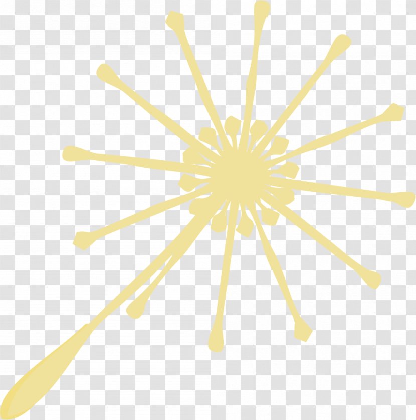 Material White Pattern - Hand Painted Yellow Dandelion Transparent PNG