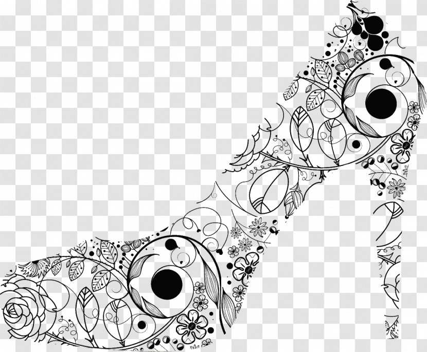 High-heeled Shoe Slipper Slip-on Absatz - Drawing - High Heels Pattern Image Transparent PNG