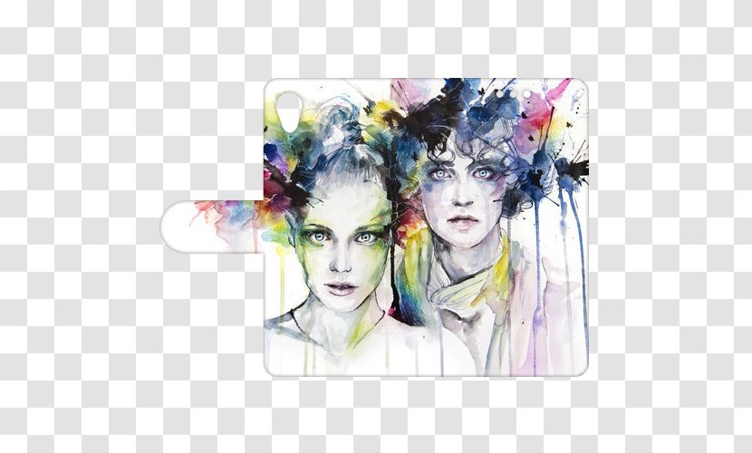 Watercolor Painting Art Portrait Canvas Transparent PNG