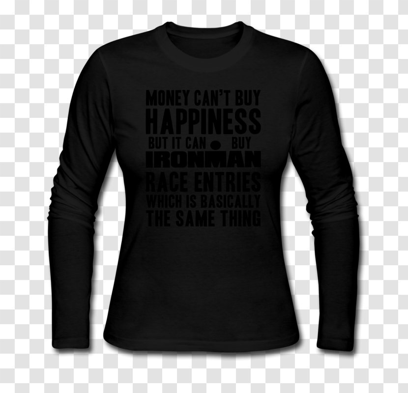 Long-sleeved T-shirt Hoodie - Black - Money Spread Transparent PNG