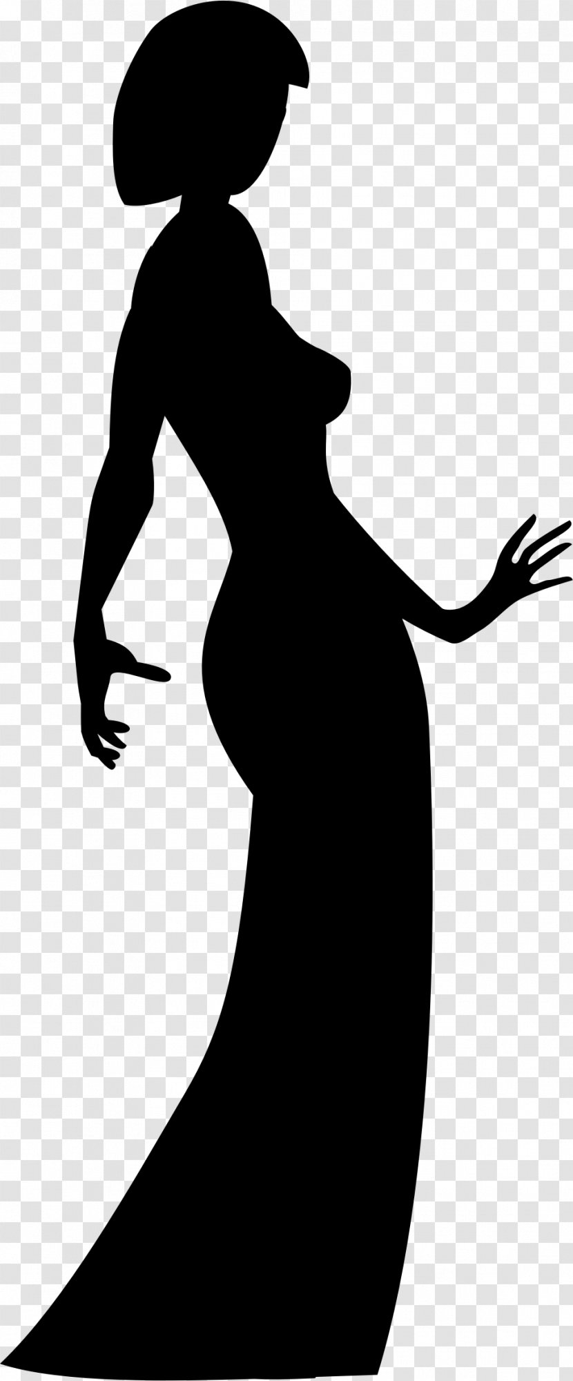 Woman Silhouette Dress Gown Clip Art Transparent PNG