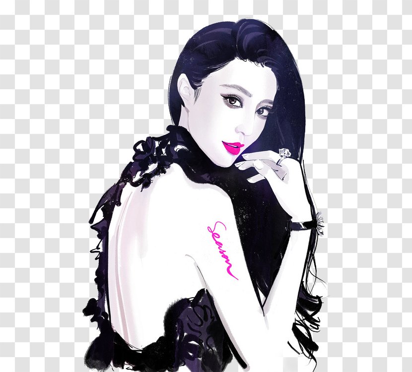 Fan Bingbing Fashion Illustrator Illustration - Watercolor - Hand-painted Transparent PNG