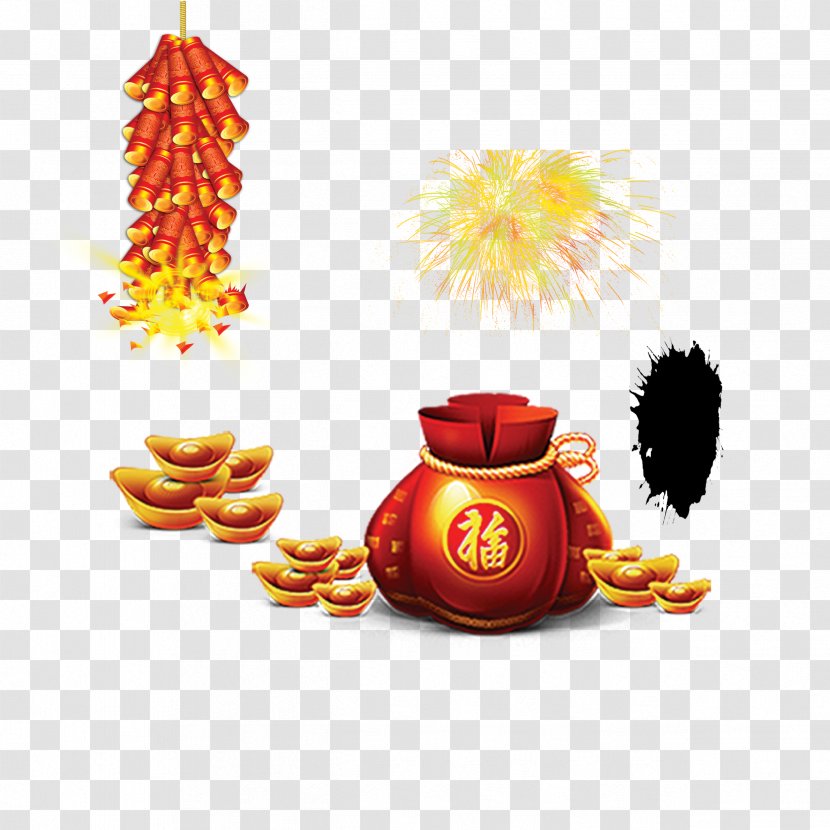 Gold Download Chinese New Year Clip Art - Fukubukuro - Festive Material Transparent PNG