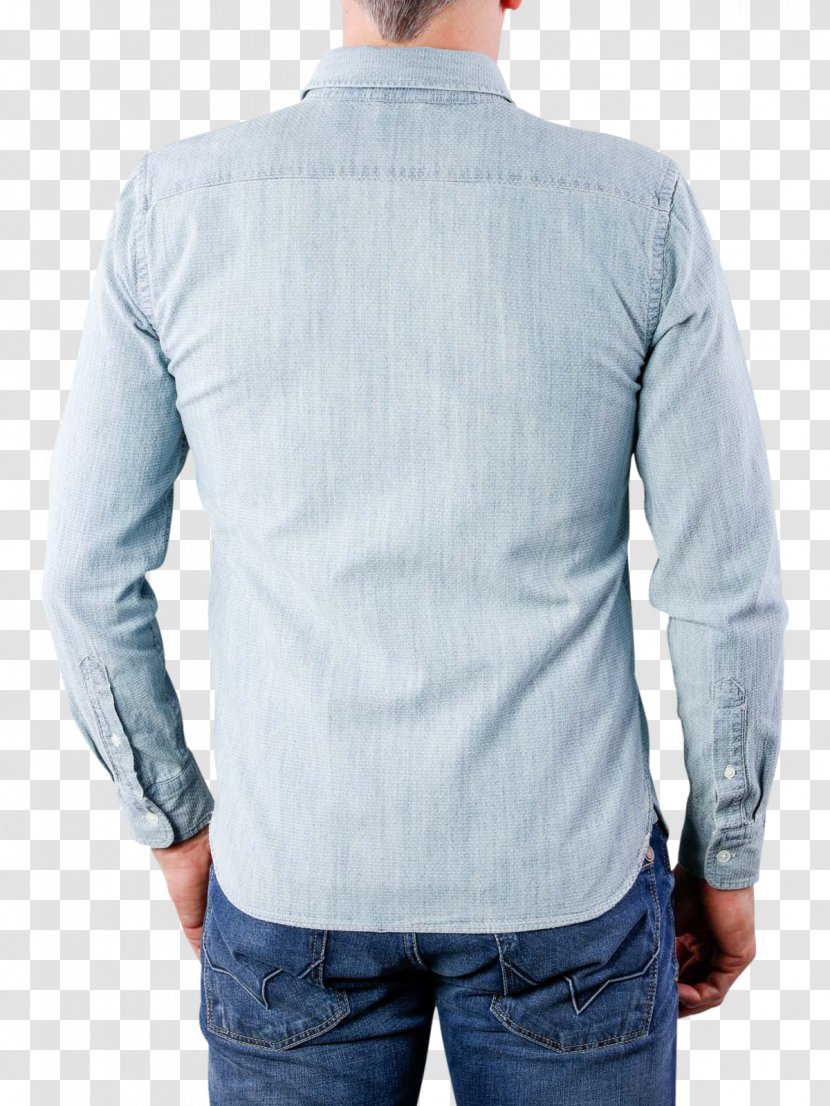 Long-sleeved T-shirt Denim Collar - Pocket Transparent PNG