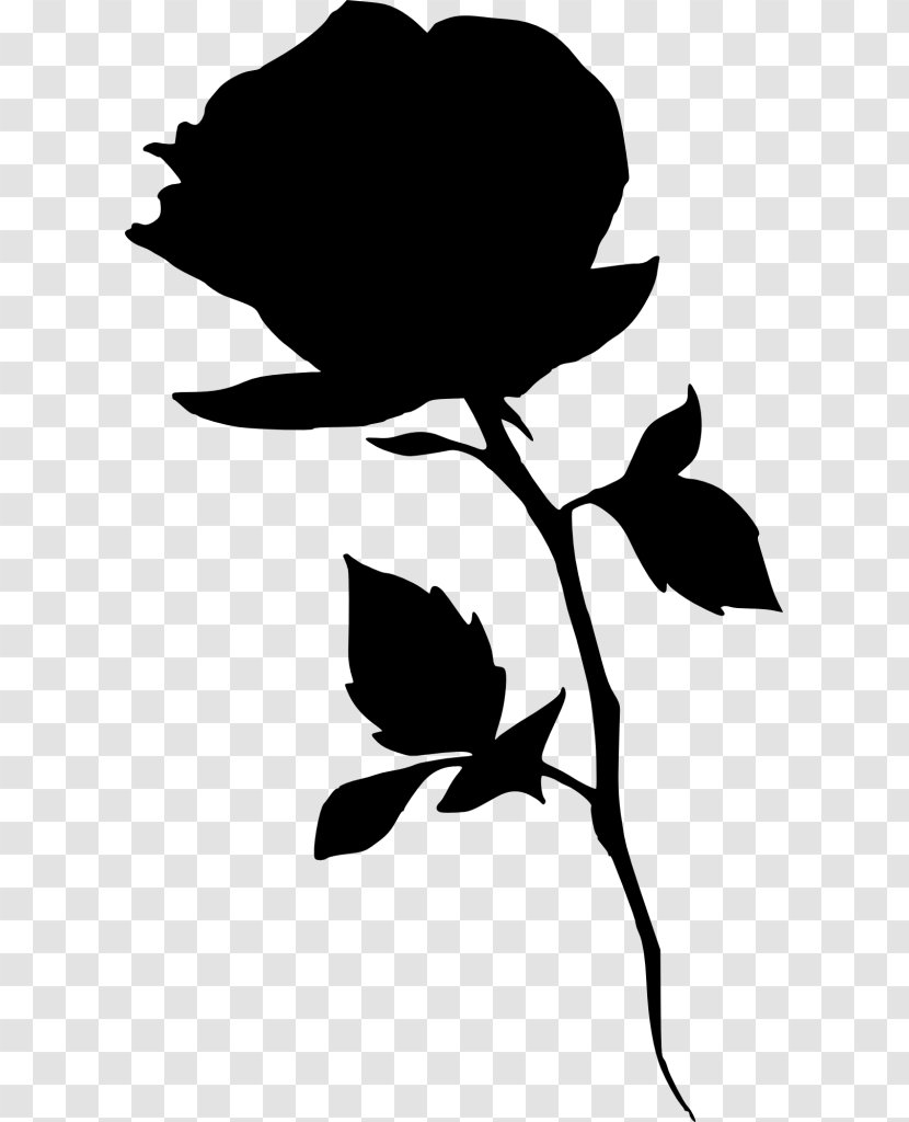 Silhouette Black And White Clip Art - Flower Transparent PNG