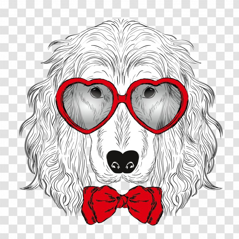 Dog Visual Arts Snout Black And White Cartoon - Silhouette - Fashion Dress Up Sketch Creative Dogs Transparent PNG