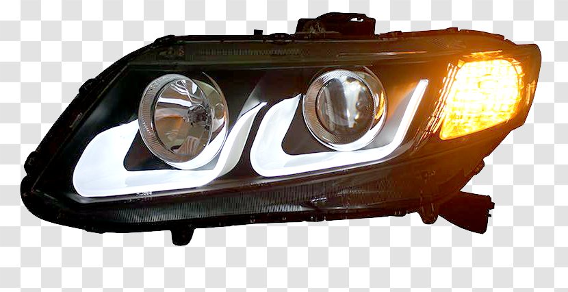 Headlamp Car 2012 Honda Civic Freed - Automotive Lighting Transparent PNG