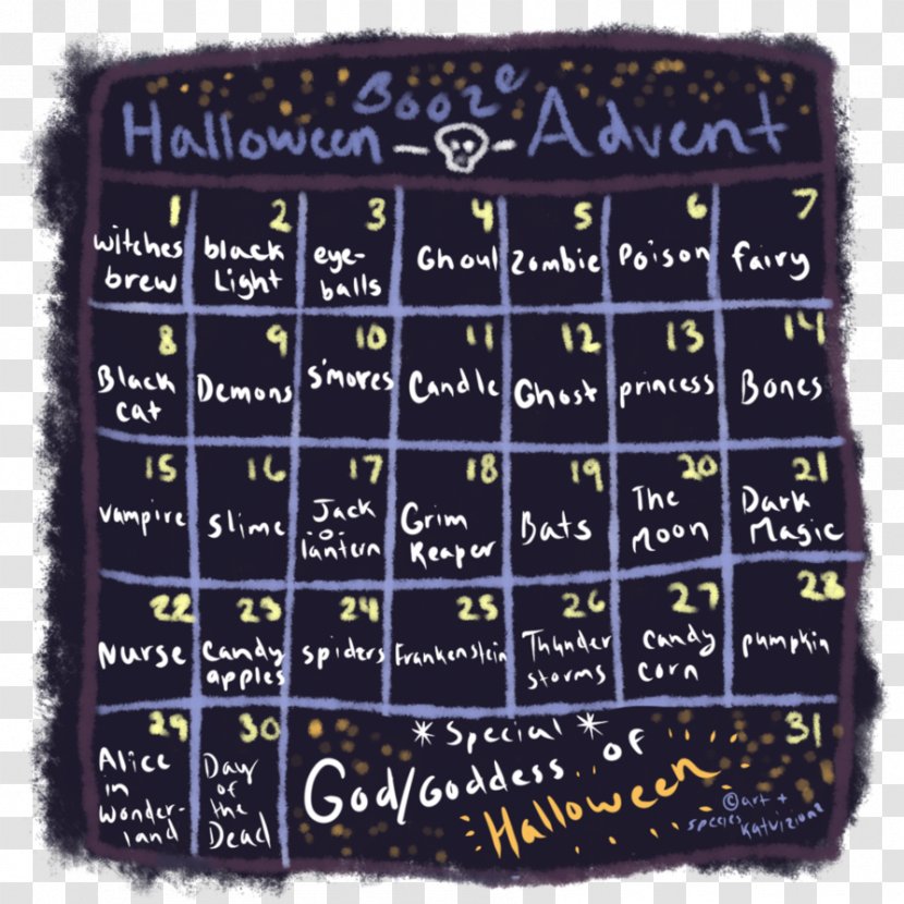 Advent Calendars All Hallows Eve Halloween Countdown Calendar DeviantArt - Art - First Day Transparent PNG