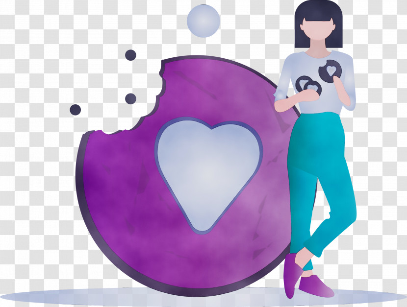 Purple Violet Heart Cartoon Love Transparent PNG