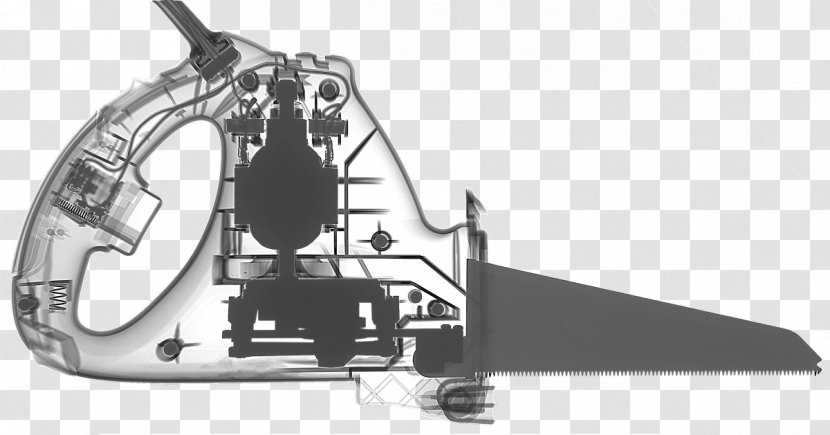 Car Machine Mode Of Transport Helicopter Rotorcraft - Black And White - Saw Transparent PNG