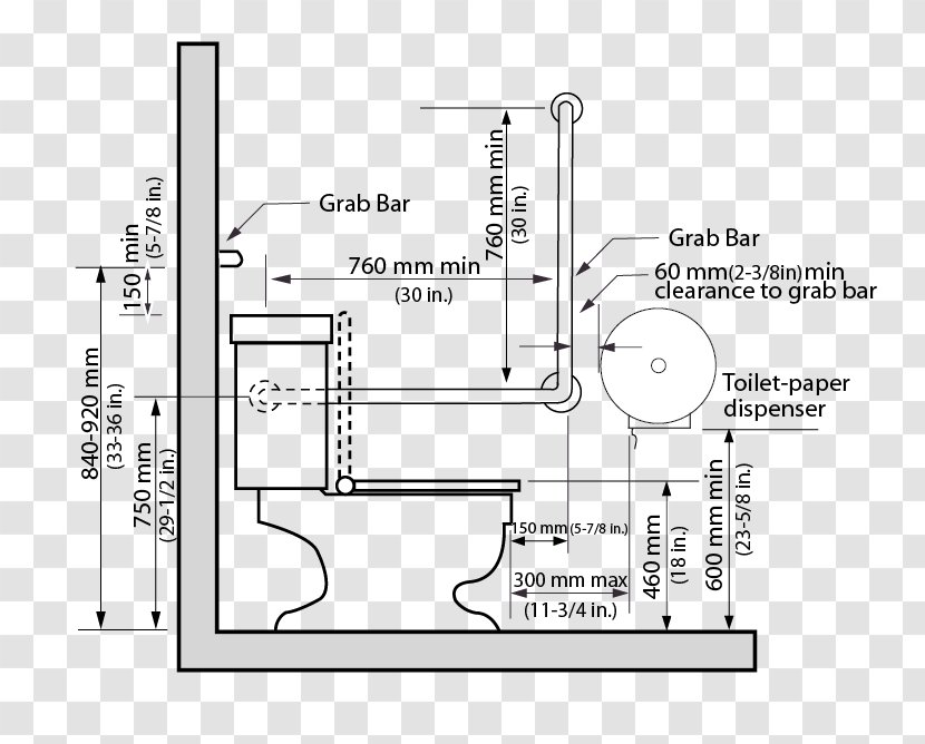 Floor Plan Technical Drawing Engineering - Hardware Accessory - Accessible Toilet Transparent PNG