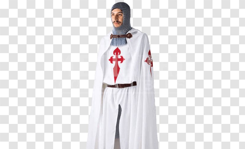 Middle Ages Crusades Knights Templar Clothing Cloak - Sleeve - Dress Transparent PNG