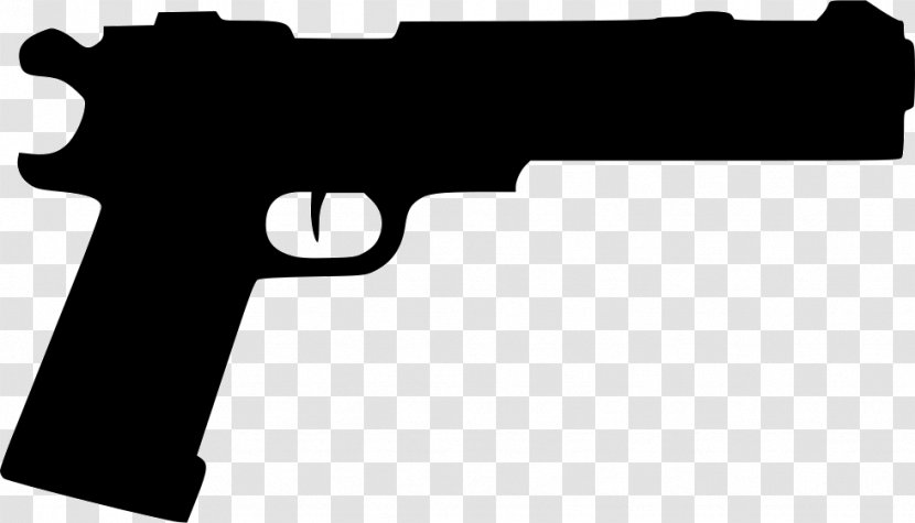 Firearm M1911 Pistol Decal Sticker - Silhouette - Handgun Transparent PNG