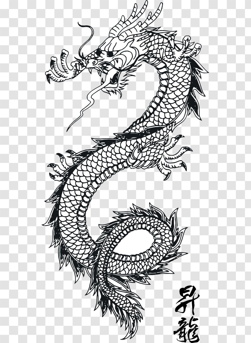 China Chinese Dragon Tattoo - Organism - Line Art Transparent PNG